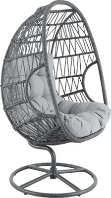 Produktbild von di volio Gartensessel ORTA - grau, Lounge Sessel aus PE-Rattan mit Stahlgestell, bequem & wetterfest