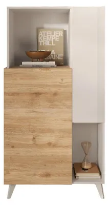 Image de CALICOSY - Buffet 2 portes, 2 niches et 2 étagères L80 cm - MALA