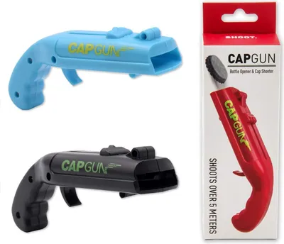 Produktbild von Nikcorp, Flaschenöffner Pistole, Bieröffner Tool, Lustige Capgun, Schwarz Blau