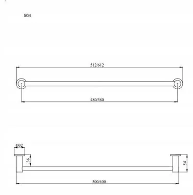 Productafbeelding van ANDEX Sanibella handdoekhouder, wandmontage, wit, 50 cm
