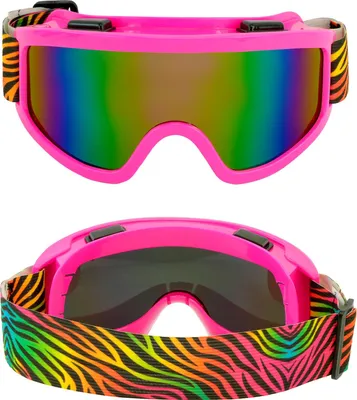 Produktbild von Party Skibrille zum 80er Jahre Kostüm | Pink Mehrfarbig Tigermuster