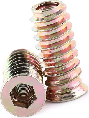 Image de Ecrous en acier pour meubles en bois Vis à six pans creux dans l'écrou (M6*25mm)