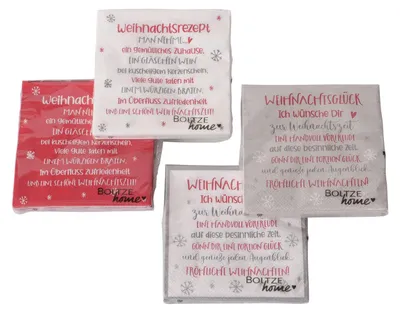Produktbild von 4 x 20 Servietten Weihnachten Weihnachtsservietten 'Weihnachtsglück' - 33 x 33 cm