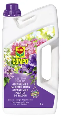 Produktbild von Compo Flüssigdünger für Geranien & Balkonpflanzen - 5 l - Für Geranien & Balkonpflanzen - Mit praktischem Dosierdeckel