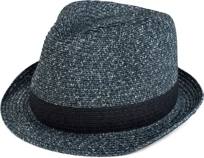 Produktbild von styleBREAKER klassischer Trilby Hut in Melange Optik mit Krempe, Papierhut, Strohhut, Uni 04025018