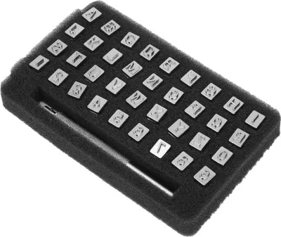 Obrázek produktu pro Sada razítek na kůži, děrovačka písmen, děrovačka čísel, děrovačka razítek, sada razítek (3,5 mm)
