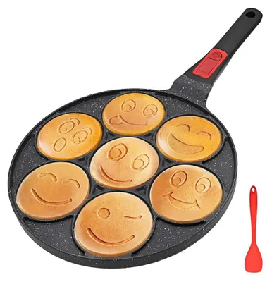 7-gaats Pannenkoekenpan für Induktion, abnehmbarer Griff, schwarz