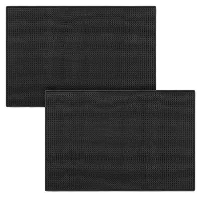 PVC-Barmatte 45×30 cm, 2 Stück, rutschfest, schwarz