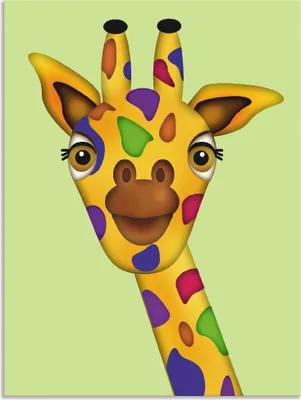 Produktbild von ARTland Wandbild Alu für Innen & Outdoor Bunte Giraffe Größe: 30x40 cm