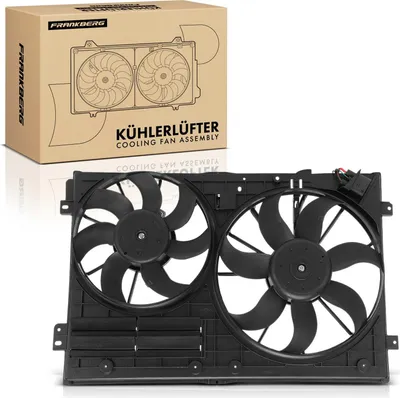 Immagine prodotto di Frankberg 1x radiatore motore doppia ventola con telaio ventola radiatore VW Golf V VI Passat Touran Audi A3 8P1 Skoda