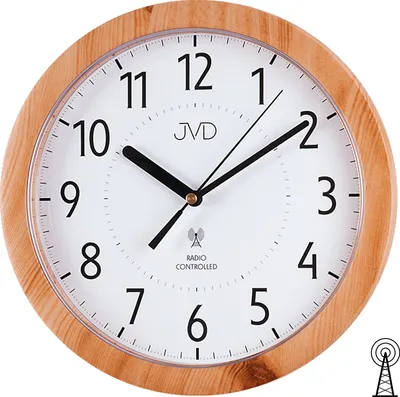 Produktbild von JVD RH612.7 Wanduhr Funk Funkwanduhr analog buche farben rund