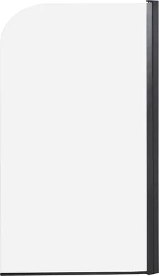 Produktbild von BELIANI Badewannenaufsatz Schwarz Sicherheitsglas u. Aluminiumprofil 140 Hoch 80 cm Breit 1-Teilig Schwenkbar Schwingtür Modern für Badezimmer
