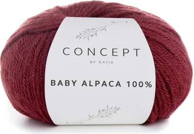 Produktbild von Katia Concept Baby Alpaca 100%, Fb. 512 - bordeaux, 50g Alpakawolle zum Stricken und Häkeln