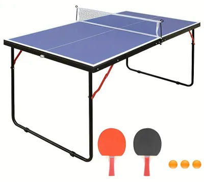 Imagen del producto de Mesa de ping pong - Mesa de tenis de mesa - Mesa plegable - Mesa de juego - Para uso interior y exterior - Diseño portátil