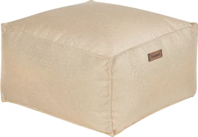Produktbild von BELIANI Pouf Cremeweiß Leinenoptik 50 x 50 cm mit EPS-Perlen Abnehmbarem Bezug Quadratisch Modern Skandi Bodenkissen Sitzpouf Sitzmöbel Indoor