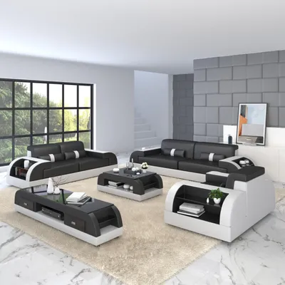 Produktbild von Sofagarnitur Polster 321 Sitzer Set Design Sofas Couchen Leder Modern Sofa Neu
