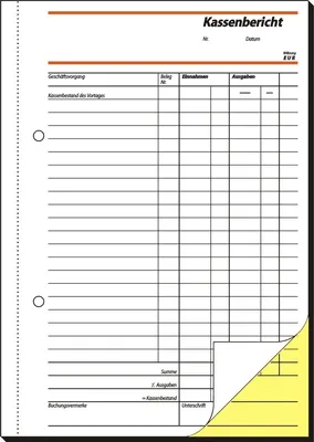 Produktbild von SIGEL SD007 Kassenberichte/Bestandsrechnung, 1. und 2. Blatt bedruckt, A5, selbstdurchschreibend, 2 x 40 Blatt
