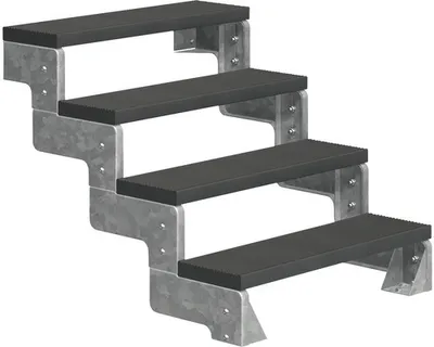 Produktbild von Aussentreppe Pertura Tallis ohne Geländer 4 Steigungen Trimax 100 cm anthrazit