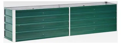 Produktbild von Hochbeet Pflanzbeet Kräuterbeet Blumentopf Blumenkasten Blumenkübel Metall Gartenbeet Frühbeet Garten Blumenhochbeet für Terrasse und Garten 240×40×45 cm Grün