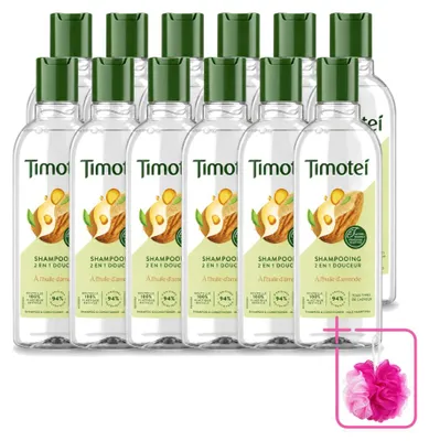 Productafbeelding van 12 x Timotei 2-in-1 Shampoo met amandelolie, geschikt voor alle haartypes, 300 ml - Voordeelpakket - 12 stuks