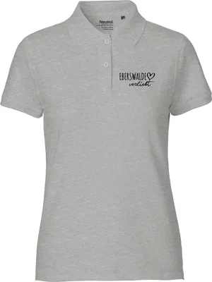 Produktbild von Huuraa Damen Polo Shirt Eberswalde verliebt XL Sport Grey Bio Baumwolle Fairtrade Poloshirt Geschenkidee