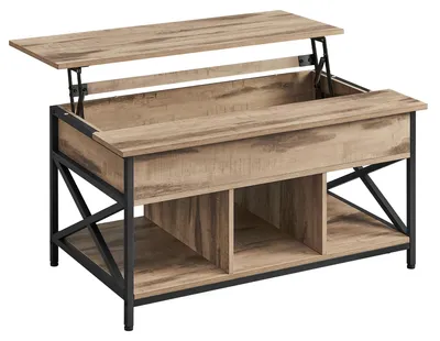 Produktbild von VASAGLE Couchtisch, höhenverstellbar, X-Streben, 100 x 60 x (48-62) cm