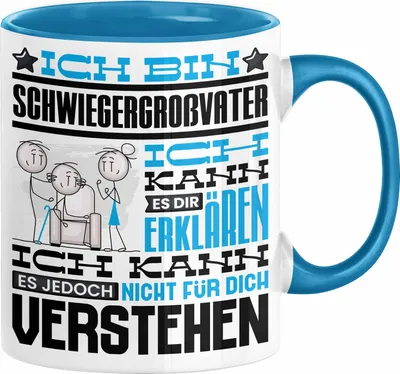 Produktbild von Schwiegergroßvater Geschenk Kaffee-Tasse Geschenkidee für Schwiegergroßvater Ich Bin Schwiegergroßvater Ich Kann Es Dir Erklären Jedoch Nicht Für Dich Verstehen Spruch Lustig (Blau)