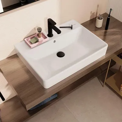 Obrázok produktu pre Umývadlo na dosku Hansgrohe Xanuia Q 650/480 mm s otvorom na batériu a prepadom biele, 60252450