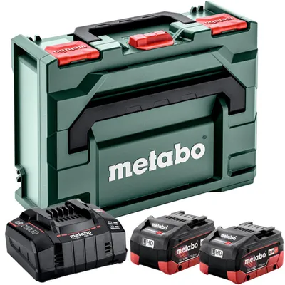 Produktbild von Metabo Basis Set LiHD 18V 2 x 10,0 Ah Akkus und Ladegerät ASC 145 in metaBOX 145