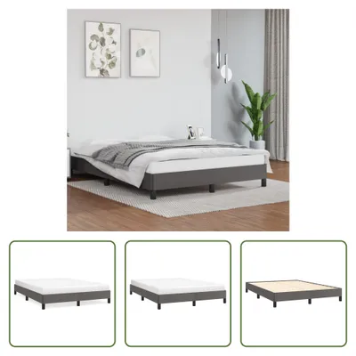 Produktbild von The Living Store Bettgestell Grau 140x190 cm Kunstleder