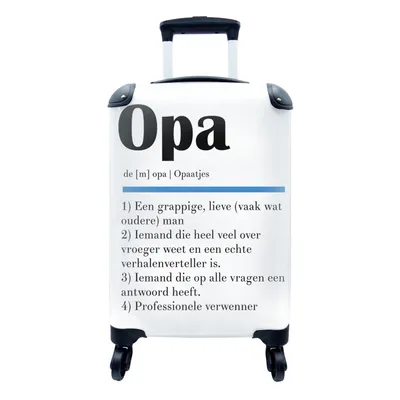 Produktbild von MuchoWow® Koffer Handgepäck Trolley Rollkoffer Kleine Reisekoffer mit 4 Rollen - Geschenk Opa - Vatertag - Zitate - Cabin Size < 55x40x23 cm & 55x40x20 cm - Fotokoffer - Kabinenkoffer - Boardgepäck - Reise-Box - Reisekoffer - Reisegepäck - Koffer mit Bild - Trolley für Kinder
