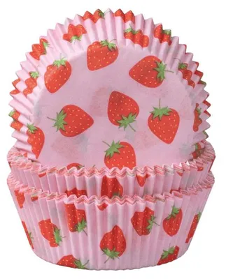 Produktbild von Demmler Muffinformen Erdbeere Rosa - zum Dekorieren selbstgemachter Muffins - 60Stk. pro Packung - 5012346050ROSA