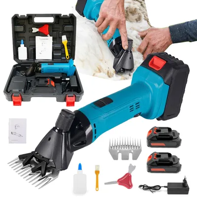 Akku-Schafschermaschine 3000 mAh, 2400 U/min, 6 Gänge, 2 Akkus