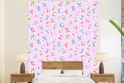 Obrázek produktu pro MuchoWow® Fototapety do obývacího pokoje nebo ložnice tapety vinylové motivy tapety Abeceda - Písmena - Vzor 180x220cm