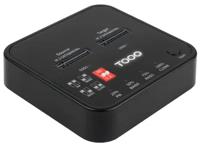 Image de TooQ TQDS-201B, SSD, PCI Express, SATA, M.2, 8 To, USB 3.2 Gen 2 (3.1 Gen 1) Type-C, noir