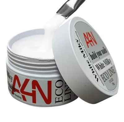 Produktbild von ECO-LINE Milky White 50g UV Modellage-Gel Aufbaugel milchig weiß, selbstglättend, beste Haftungseigenschaften für den Aufbau, Naturnagelverstärkung