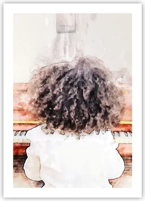 Produktbild von Poster - Poster ohne Rahmen - Kind Klavier Aquarell - 50x70 cm - Wand Bild - Wanddeko - Wandbilder - Kunstposter - Wandposter - Bilder - Kunstdruck - Wanddekoration - Wandbild - P2XPA50x70-4702