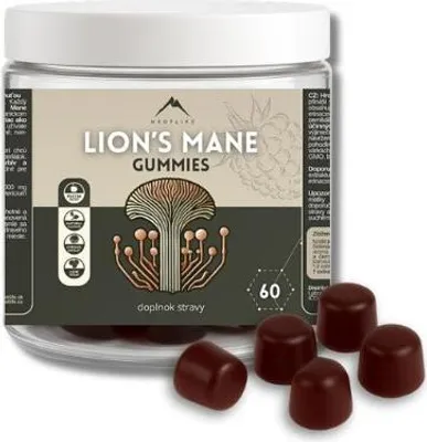 Produktbild von Hrotlife Gele mit Himbeergeschmack und Löwenmähnenextrakt 60 Stück.