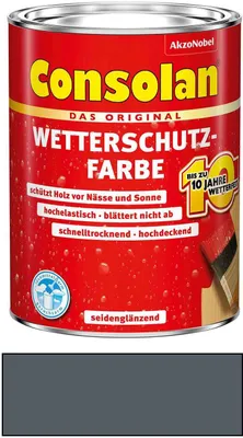 Produktbild von Consolan Wetterschutzfarbe Holz Schiefer 0,75L