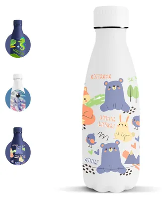 Image de Bouteille d'eau en acier inoxydable, 350 ml, sans BPA, motif "Ours blanc Motswedi"