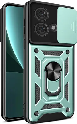 Obrázek produktu pro Pouzdro pro Motorola Edge 40 Neo s Kroužkem, Stojánek, Ochrana Kamery, TPU Nárazník, Silikonové Pouzdro zelené