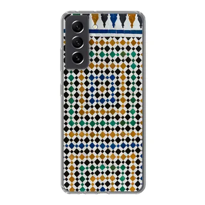 Produktbild von MuchoWow® Handyhülle Schutzhülle Hülle für Samsung Galaxy S21 FE Ein marokkanisches Mosaik, das wie eine Art Labyrinth aussieht Silikon Softcase Handy Hülle - Mobiltelefonhülle