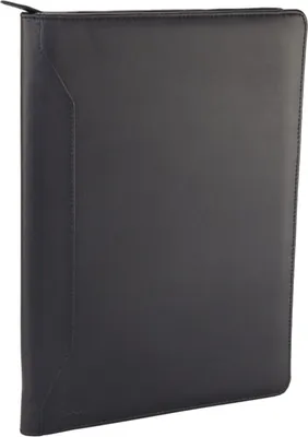 Produktbild von Monolith Konferenzmappe A4 - Schreibmappe mit Taschenrechner - Leder Optik - Schwarz - Kunstleder Body - 340 mm Höhe x 250 mm Breite x 25 mm Tiefe