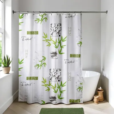 Produktbild von Duschvorhang peva 180x180cm 12 ringe weiss - zeitlos - Tendance