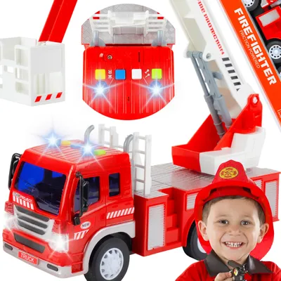 Obrázek produktu pro Malplay Hasičské auto s žebříkem | Autíčko se světlem a zvukem | Hasičská auta | od 3 let