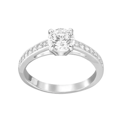 Produktbild von Swarovski Damen Ring Attract Ring, Rundschliff, Pavé, Weiß, Rhodiniert 58 5032922