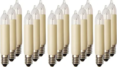 Productafbeelding van Hellum reservelampen voor kaarsbogen - Set van 15 - 8V 3W kleine schachtkaarsen voor kaarsbogen -˜10mm E10 - 8V - 3W