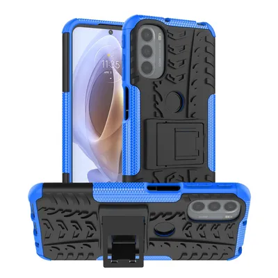 Immagine prodotto di Custodia protettiva per cellulare Motorola Moto G31 / G41, cover, bumper, etui con funzione stand, colore: blu