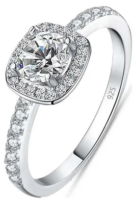 Produktbild von Bibei Damenring aus 925er Sterlingsilber mit Zirkonia im Kissenschliff, Größe BIAN020