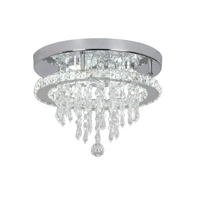 Lampy sufitowe, kryształ LED, żyrandol ze stali nierdzewnej, C 30X30cm, Neutralne światło